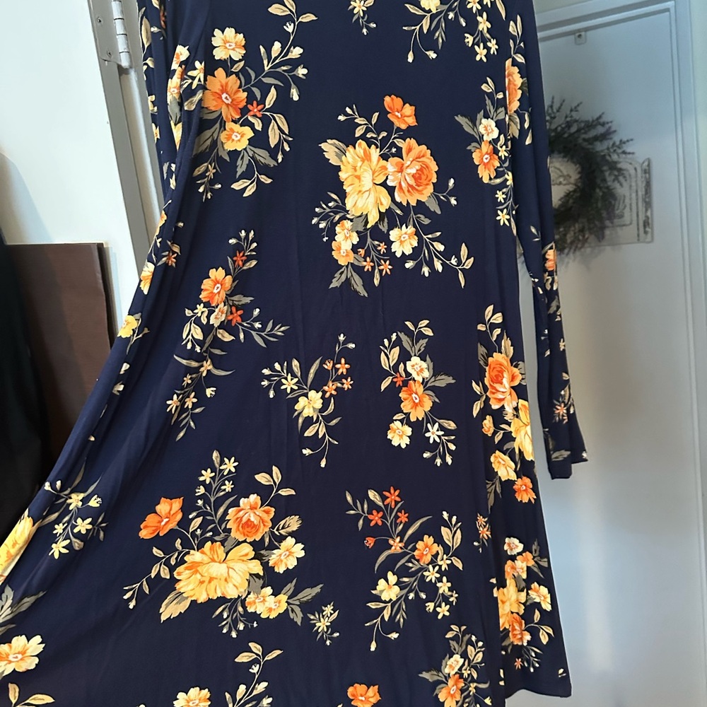 Old Navy Blue A-Line Dress with Bell Sleeves